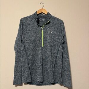 Under Armour Charcoal Pullover with Lime Zipper